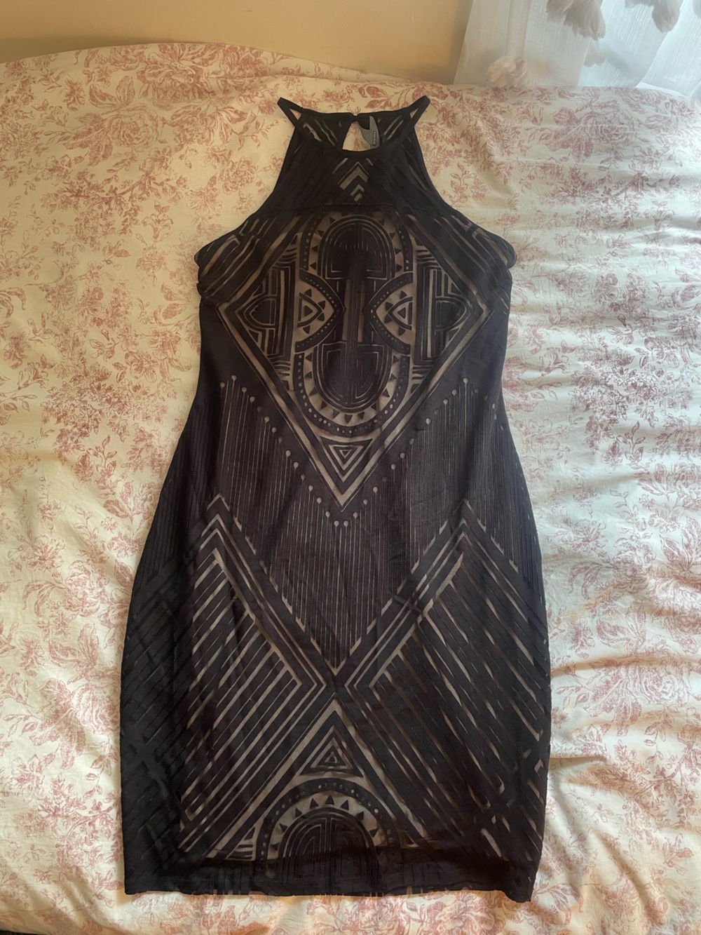 BOLD elements Black and White Patterned Dress Top